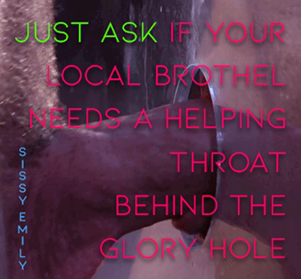 Sissysally_sucks: Caption Deepthroat Glory Hole